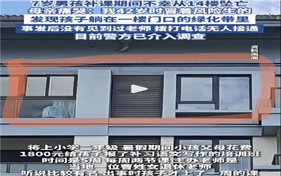 7岁学生校外补习时坠亡母亲发声